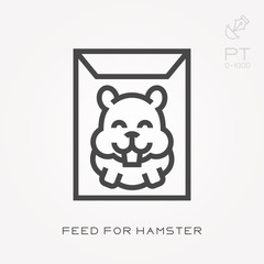 Line icon feed for hamster