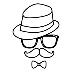 set accessories hipster style vector illustration design