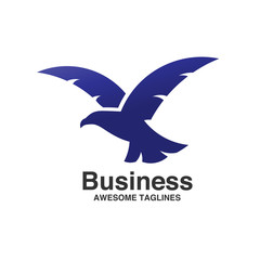 best Eagle fly logo Template, Hawk mascot graphic, blue eagle vector logo
