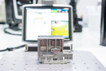 Inspection dimension aluminum automotive parts by CMM