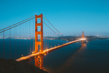 Fototapeta na wymiar Golden Gate Bridge at twilight, San Francisco, California, USA