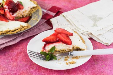 Pretzel strawberry pie.