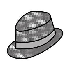 gray gentleman hat fashion image vector illustration drawing
