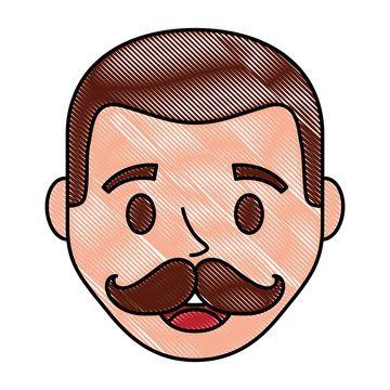 happy face man character avatar vector illustration drawing
