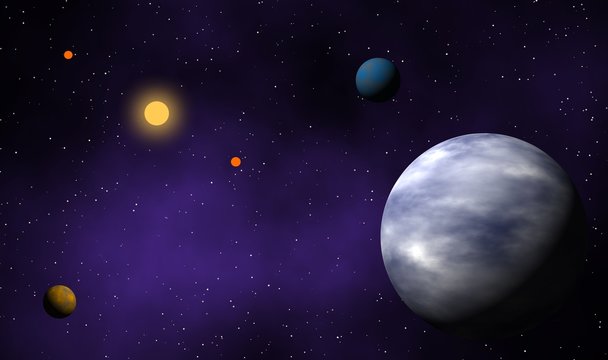 Exoplanets solar system illustration graphic design background