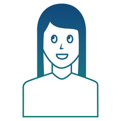 portrait woman female character image vector illustration degraded color