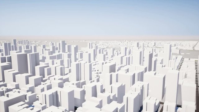 Camera flight through 3D city
