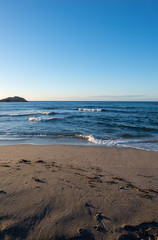 The beach of Carboneras in almeria at sunrise.