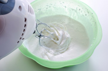 Blender whips cream.