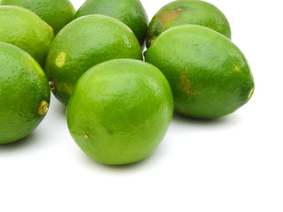 Limes isolated on white background