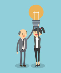 Business teamwork working on idea vector illustration graphic design