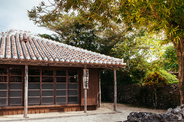 Fototapeta na wymiar Historic Ryukyu village in Taketomi, Okinawa, Japan