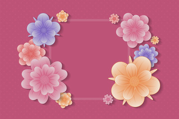 Fototapeta na wymiar Mother's Day - background with flowers and copyspace. Vector.