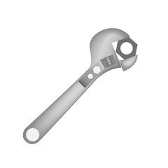 wrench key with nut tool icon vector illustration design