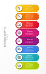 Infographic - colourful template with business icons. Vector.