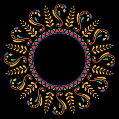 Decorative ethnic circular frame