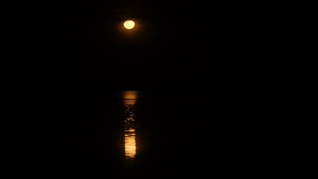 Full moon reflection in sea in Puerto Princesa, Philippines