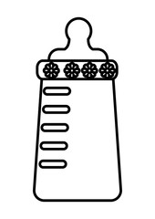 baby rattle handle star decoration vector illustration outline