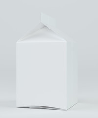 Naklejka premium White carton pack template for beverage: juice, milk. Front and side view. Packaging collection. 3D rendering.