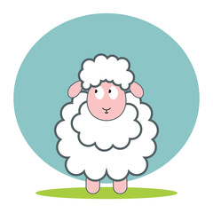 Sheep flat vector icon. Sheep sketch icon for web, mobile and infographics. Hand drawn . Isolated on white background.