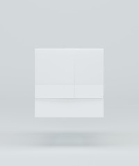 Juice box bottom view. Carton box with screw cap Mock-up. White clear empty box. 3d rendering