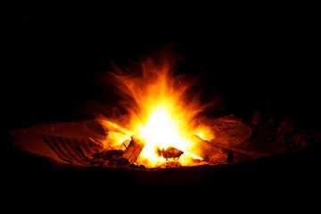 Bonfire on the beach, Long Beach, Ko Lanta, Thailand.