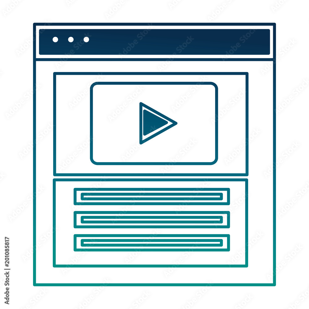 Poster webpage template with media player icons vector illustration design