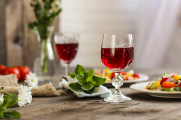 salad - organic vegetables, a set of ingredients (juicy vegetables). copy space (food vegetables background)
