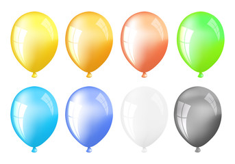 Birthday balloons template. Colorful balloons vector graphic. Vector Illustration of a Happy Birthday Greeting Card Design.