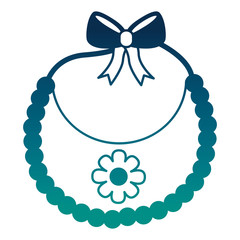 bib baby girl with bow and flower vector illustration design