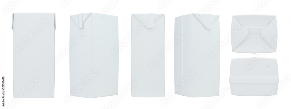 Poster set realistic carton of juice. carton package. 3d rendering.
