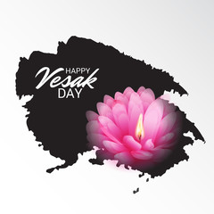 Vesak Day with Pink Lotus Flower.