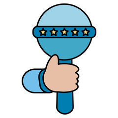 hand baby with jingle bell icon vector illustration design