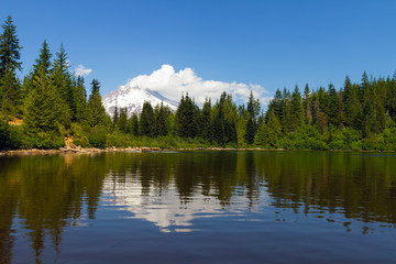 Mount Hood by Mirror Lake in Oregon