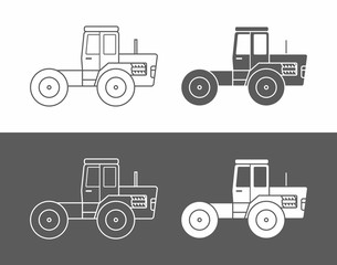 Tractor icon vector