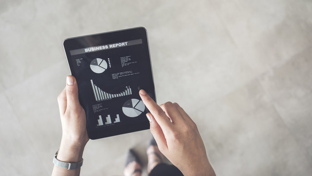 Businesswoman working with digital tablet