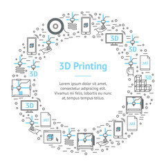 Obraz premium 3D Printing Banner Card Circle. Vector