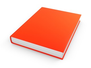 3D rendering red book on white background