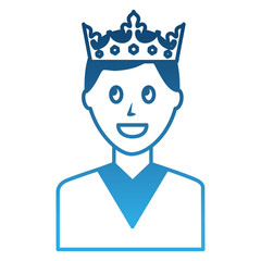 young man with crown avatar character vector illustration design