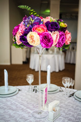 Impressive and beautiful wedding set up. Selective focus. Toned image. Ceremony