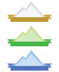 Vector colorful mountain logos, badges