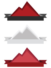 Color mountain running logos or badges vector illustration