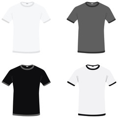 Simple white, grey and black vector T-shirts
