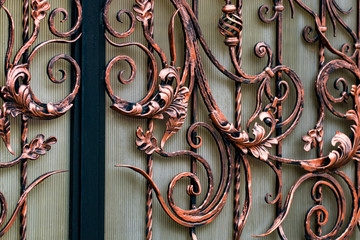 The fragment of forged metal products. close-up