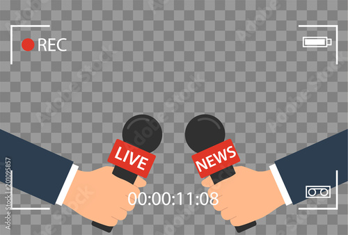 Background With Camera Frame And Record Or Rec Vector Isolated Focus TV In Live News Background With Camera Frame And Record Or Rec Vector Isolated Focus TV In Live News
