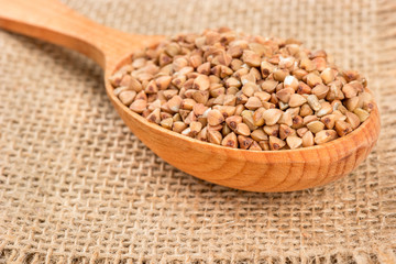 Buckwheat in spoonful