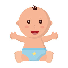 baby boy with diaper isolated icon vector illustration design