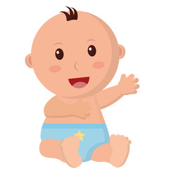 baby boy with diaper isolated icon vector illustration design