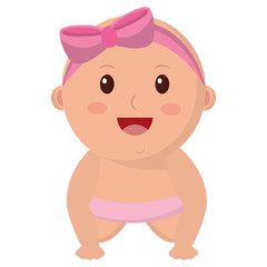 baby girl with diaper isolated icon vector illustration design
