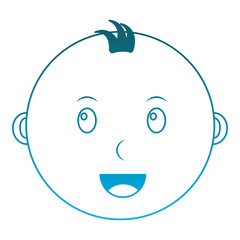 head baby boy happy isolated icon vector illustration design